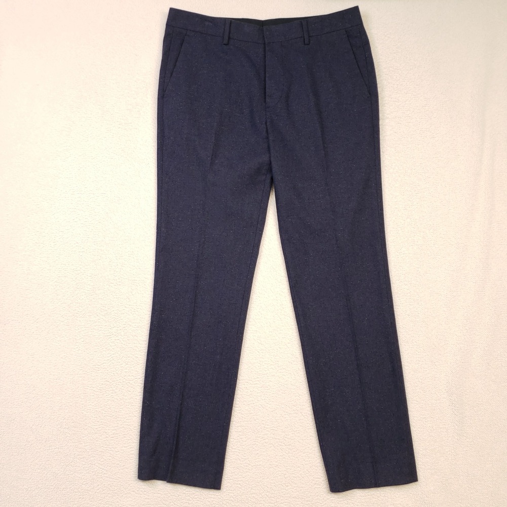 Bonobos Dress Pants Mens 33x34 Navy Blue Slim Fit Nova Fides Wool Blend Trousers